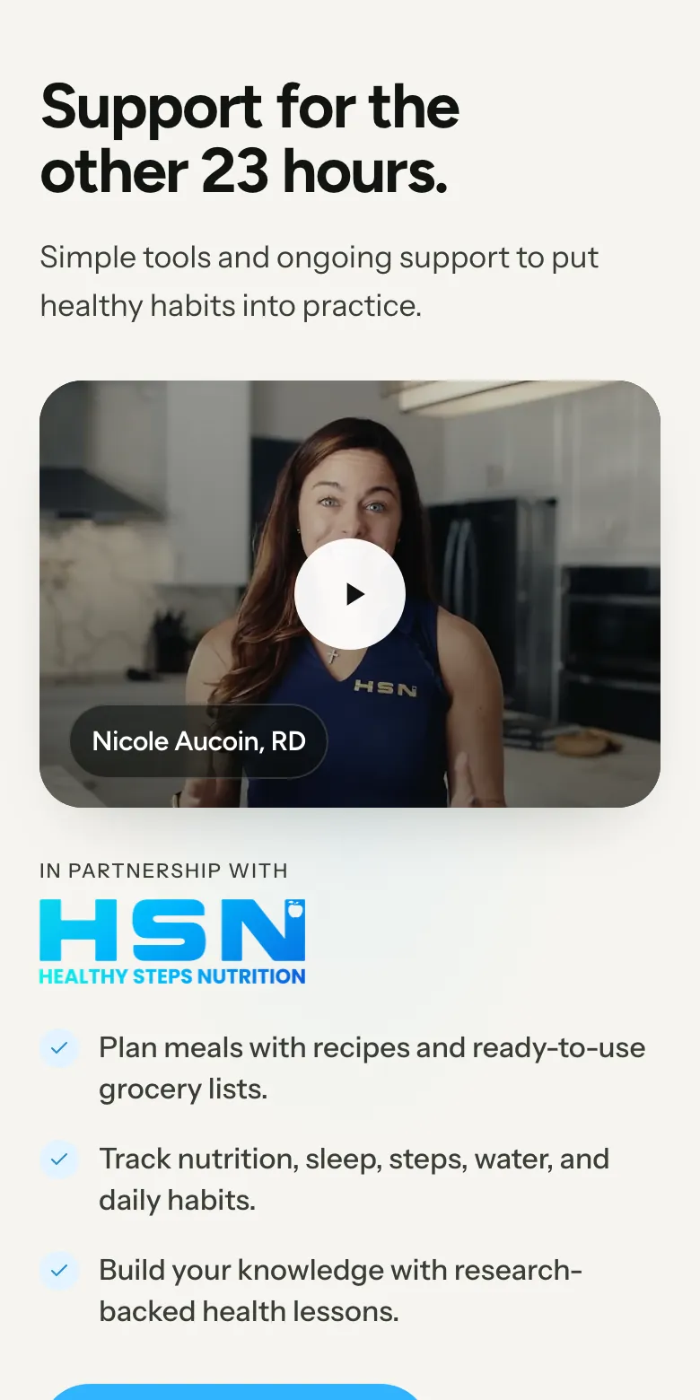 Support for the other 23 hours, with a video from Nicole Aucoin, RD.